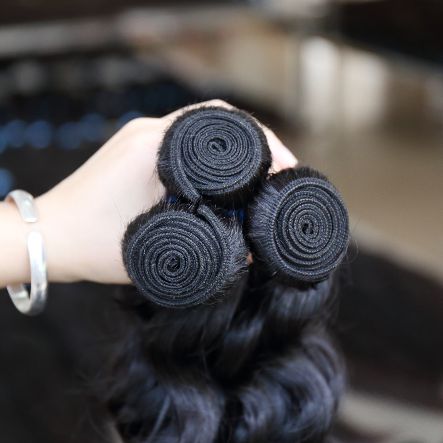 Blue Rubber Band 100% Unprocessed Brazilian Virgin Loose Wave Hair Bundle