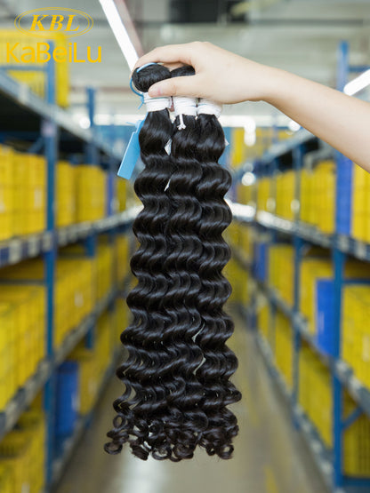 KBLFORSALON Luxury T1 White Rope Band 100% Unprocessed Virgin Brazilian Deep Wave Hair Bundle
