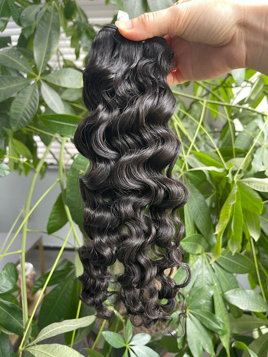 Blue Rubber Band 100% Unprocessed Brazilian Virgin Burmese Curly Hair Bundle