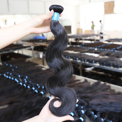 Blue Rubber Band 100% Unprocessed Brazilian Virgin Body Wave Hair Bundle