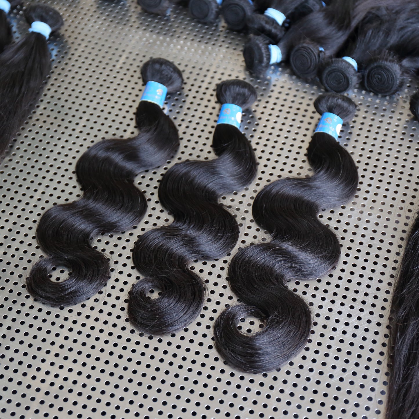 Blue Rubber Band 100% Unprocessed Brazilian Virgin Body Wave Hair Bundle
