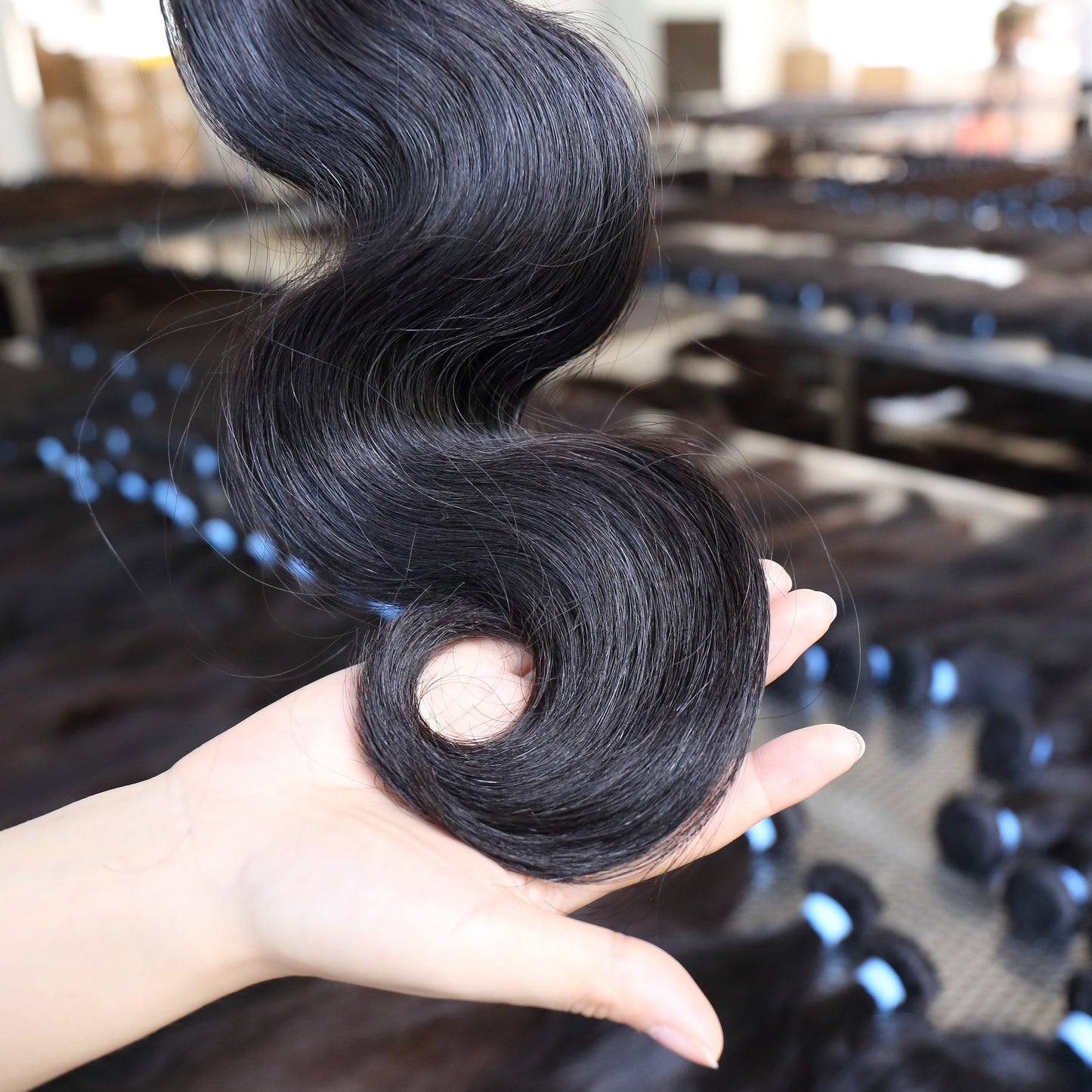 Blue Rubber Band 100% Unprocessed Brazilian Virgin Body Wave Hair Bundle