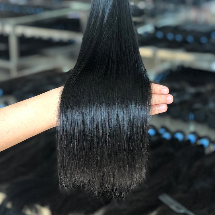 Blue Rubber Band 100% Unprocessed Brazilian Virgin Straight Hair Bundle