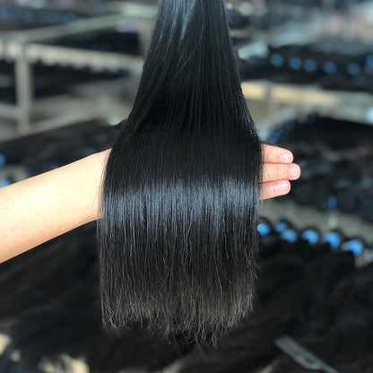 Blue Rubber Band 100% Unprocessed Brazilian Virgin Straight Hair Bundle