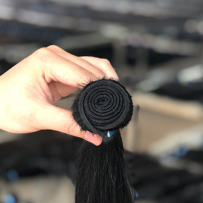 Blue Rubber Band 100% Unprocessed Brazilian Virgin Straight Hair Bundle