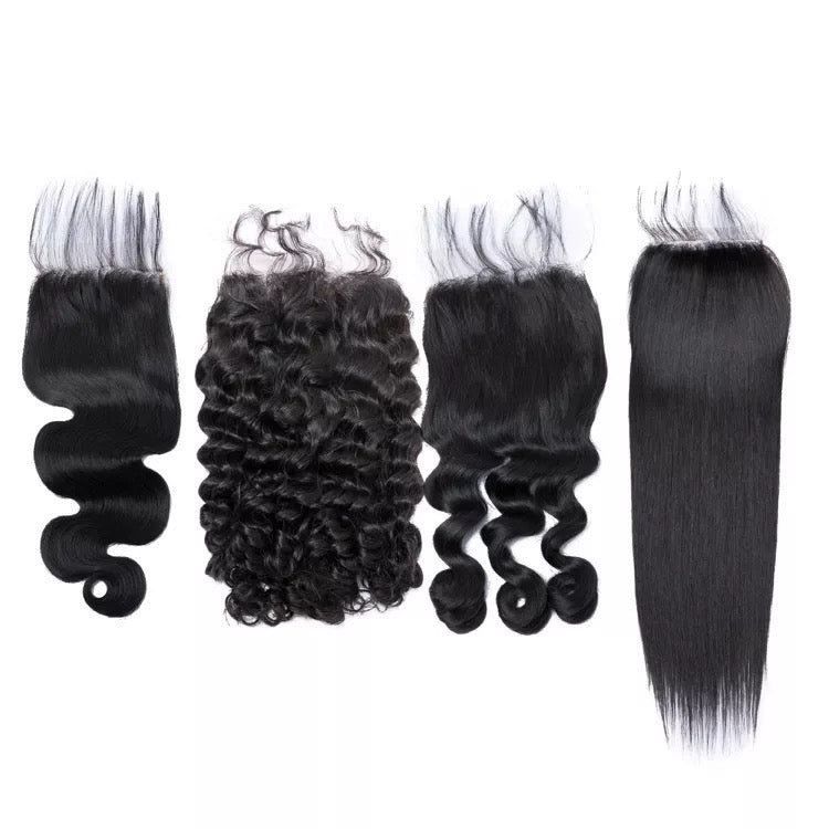 5x5 HD Lace Closure Straight Brazilian Human Hair HD Lace Pre-Plucked