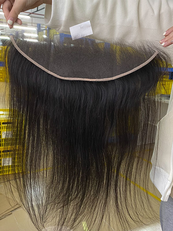 13X4 HD Lace Frontal 100% Brazilian Human Straight Hair —Pre Plucked