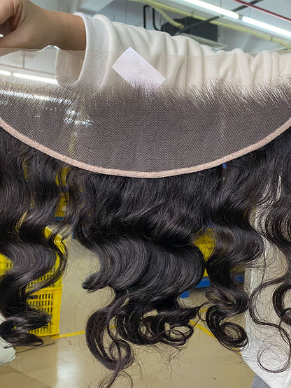 13X4 HD Lace Frontal 100% Brazilian Human Loose Wave Hair —Pre Plucked