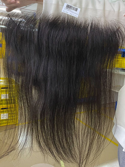 13X4 HD Lace Frontal 100% Brazilian Human Straight Hair —Pre Plucked