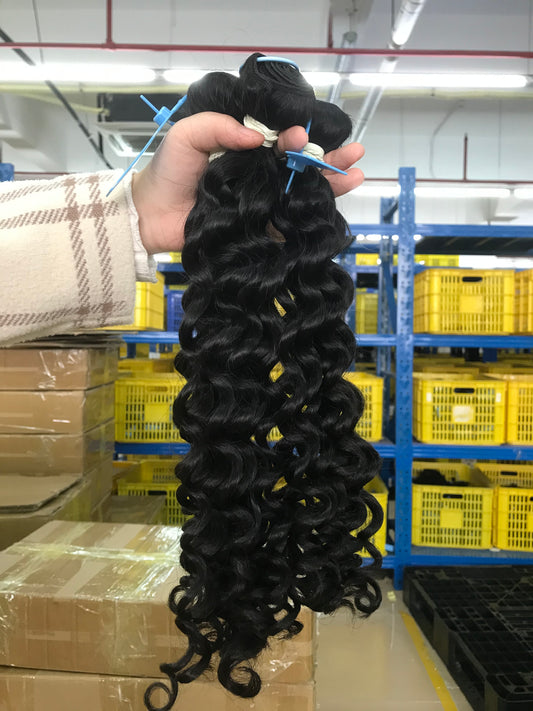 חבילות שיער בתולה פרואני עמוק גל 100% אמיתי ולא מעובד