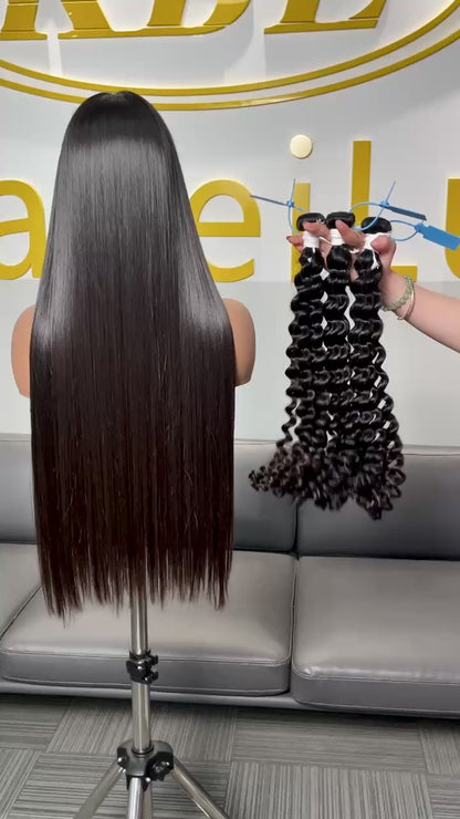 KBLFORSALON Luxury T1 White Rope Band 100% Unprocessed Virgin Brazilian Deep Wave Hair Bundle